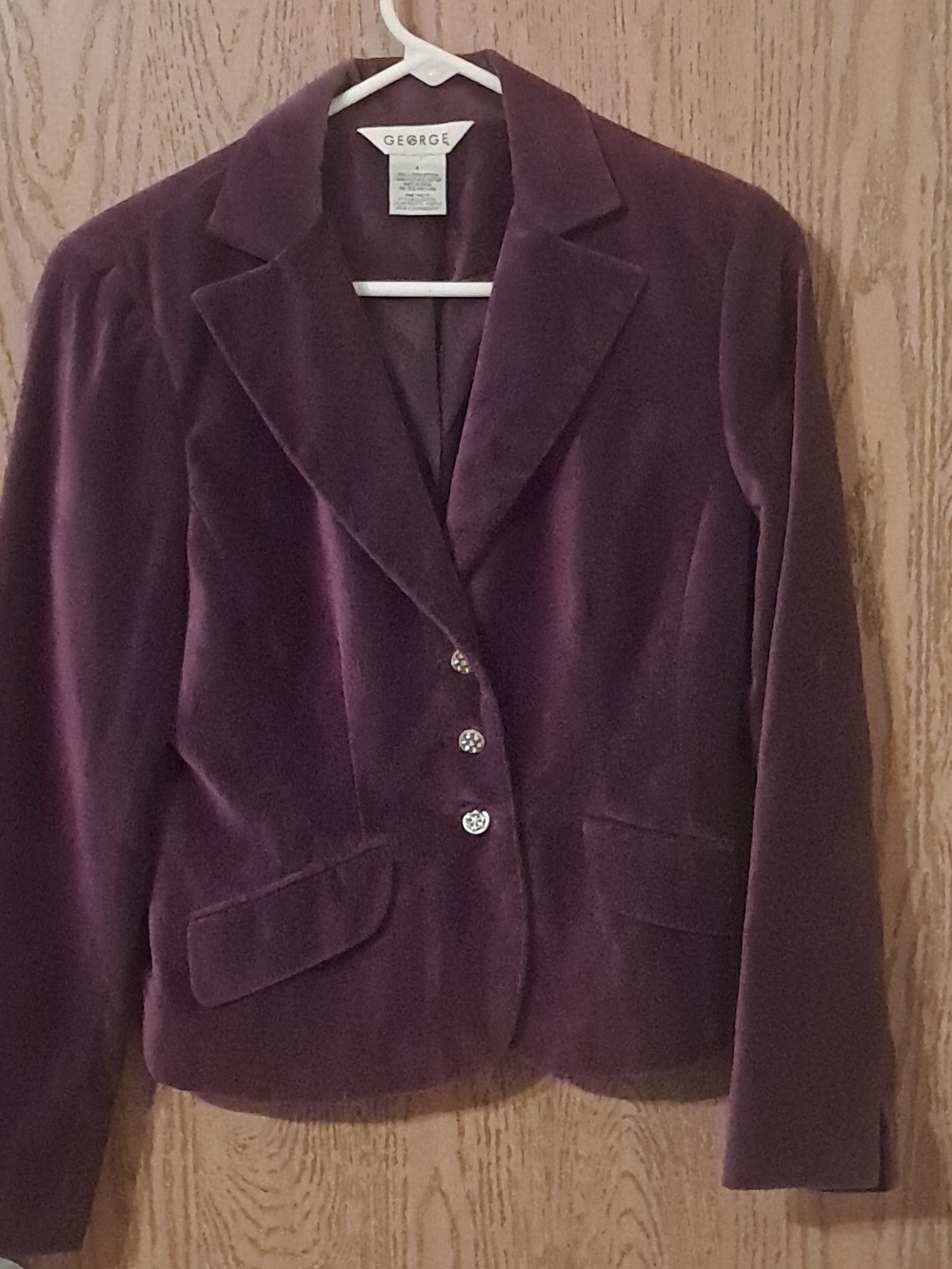 George Women's Velvet Blazer Jacket - Deep Plum 4